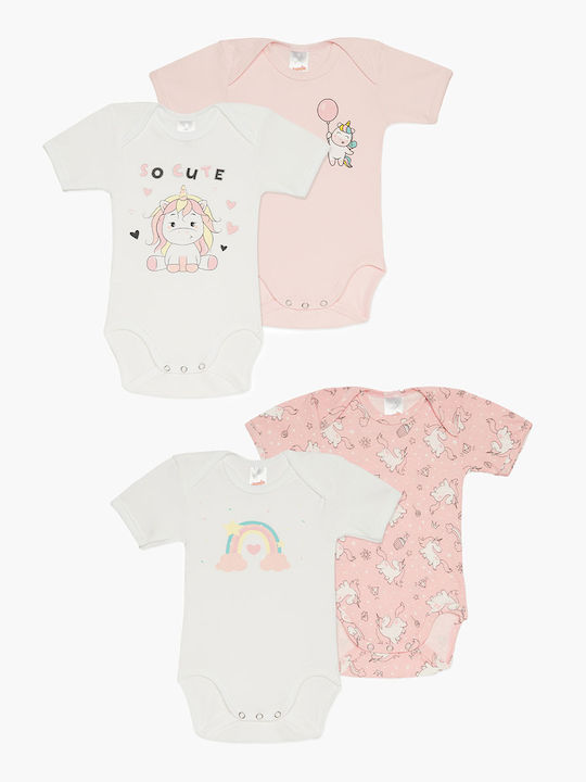 Minerva Unicorn Short-Sleeved White-pink 4pcs