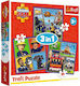Trefl 3in1 Puzzle Pompier Sam O zi în viața pompierilor