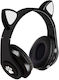 Kitten Ear Fără fir Bluetooth On Ear Căști cu 10 ore de Funcționare Negre