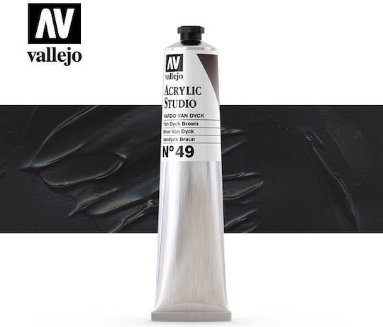 Тубичка за акрилна студийна боя Vallejo 58ml Van Dyck Brown 21049