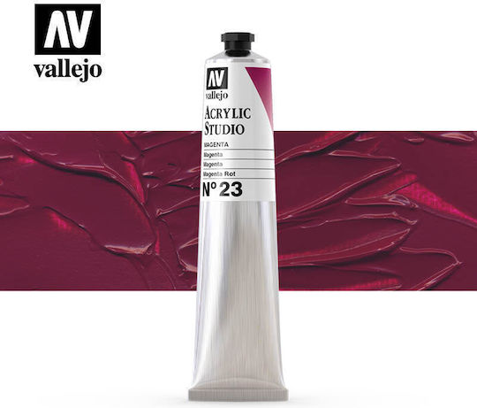Tub de vopsea acrilică de studio Vallejo 58ml Magenta 21023