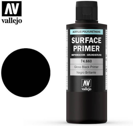 Grund Acrilic-poliuretanic Vallejo 200ml Negru Lucios 74660