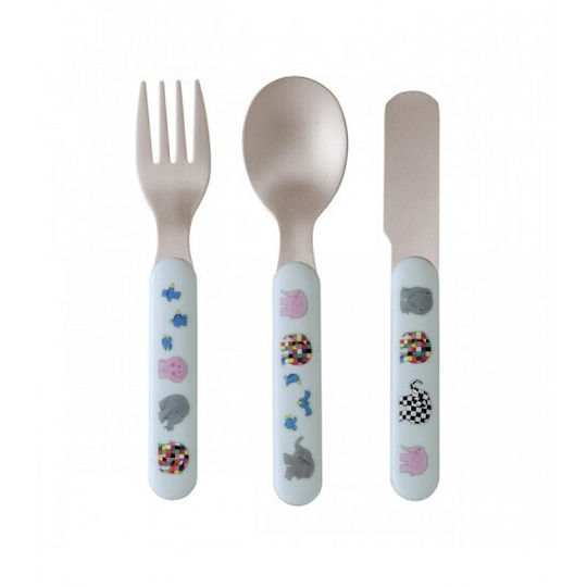 Petit Jour Paris Baby Cutlery Set made of Metal for 1+ months Turquoise 3pcs