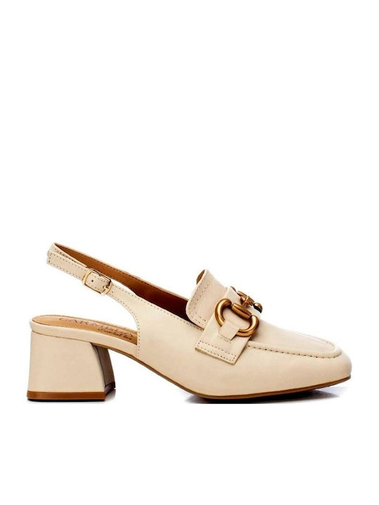 Carmela Footwear Leather Beige Low Heels