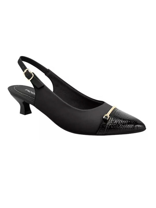 Piccadilly Anatomic Synthetic Leather Pointed Toe Black Low Heels