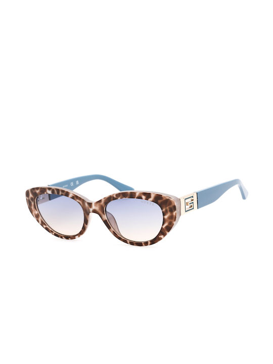 Guess Women's Sunglasses with Multicolour Tartaruga Plastic Frame and Blue Gradient Lens GU7849 92W