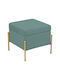 Stool For Living Room With Storage Space Upholstered with Velvet Panton Green-gold 40x40x36.5cm