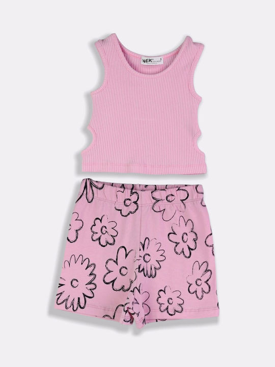 Nek Kids Wear Kids Set with Shorts Summer 2pcs Lilac