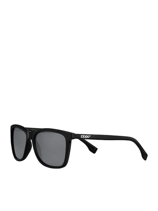 Zippo Unisex Sunglasses with Black Plastic Frame and Black Lens OB223-1