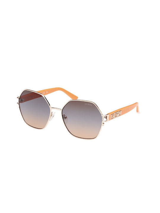 Guess Damen Sonnenbrille mit Gold Metall Gestell und Gray Verlaufsfarbe Linse GU7913 32B