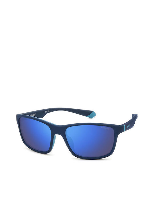 Polaroid Sunglasses with Blue Frame and Blue Polarized Lens PLD2153/S FLL/5X