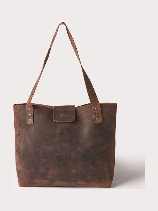 De piele Geantă de damă Shopper De umăr Maro