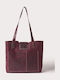 Leather Women's Bag Shopper Shoulder Purple