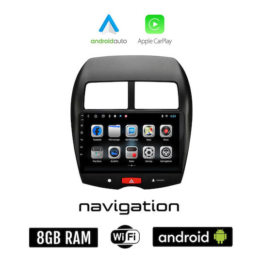 Ηχοσύστημα Αυτοκινήτου για Peugeot 4008 2012-2018 (Bluetooth/USB/AUX/WiFi/GPS/Apple-Carplay/Android-Auto) με Οθόνη Αφής 10"