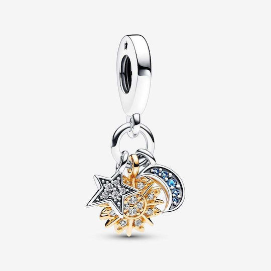Pandora Metallic Pendant Motif for Jewelry Gold in Shape Star