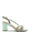 Sandalen mit Strass Grün
