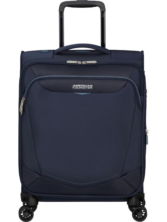 American Tourister SummerRide Cabin Fabric Suitcase Navy Blue With 4 Wheels Height 55cm