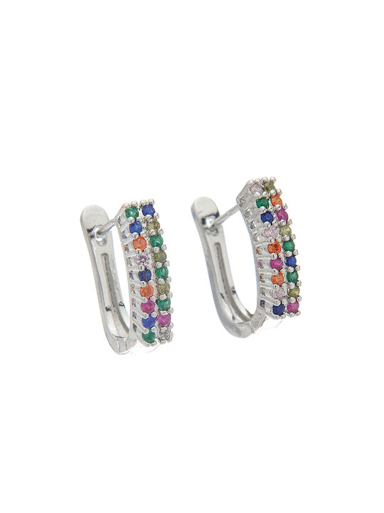 Earrings Hoops with Stones