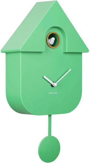 Karlsson Wanduhr Kunststoff mit Pendel Grüne