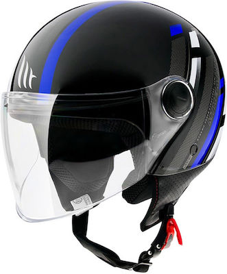 MT Scope D7 Black / Blue Gloss Motorradhelm Jet ECE 22.05 950gr