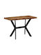 Table Dining Room from Solid Wood & Metal Brown 110x55x75cm