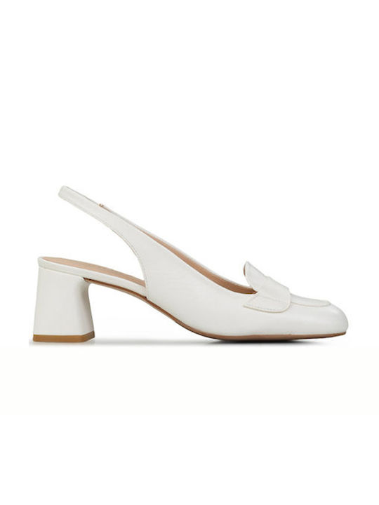 Zinda Leather Beige Heels