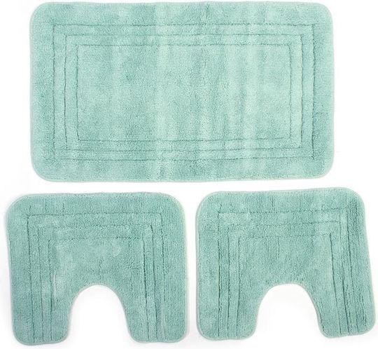 Dimcol Σετ Πατάκια Μπάνιου Βαμβακερά Zucchi 33123010002 Light Aqua 3τμχ
