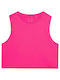 4F Women's Crop Top Cotton Sleeveless Fuchsia