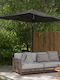 Quadratischer Aluminium-Garten- und Terrassen-Sonnenschirm Grau 2x3m