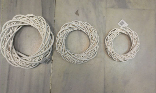 ED Collection Βεργινο Ξύλινο Διακοσμητικό Στεφάνι για DIY Κατασκευές Λευκό 20x4εκ.