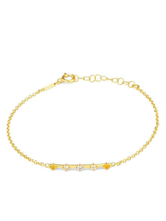Radiant Women's Steel Gold Plated Bracelet 18cm