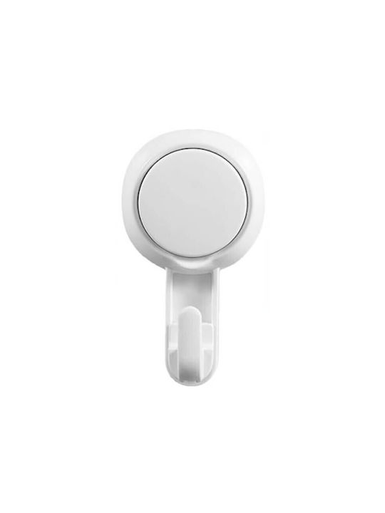 Single Wall-Mounted Bathroom Hook White