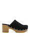 Mules mit Chunky Hoch Absatz in Schwarz Farbe