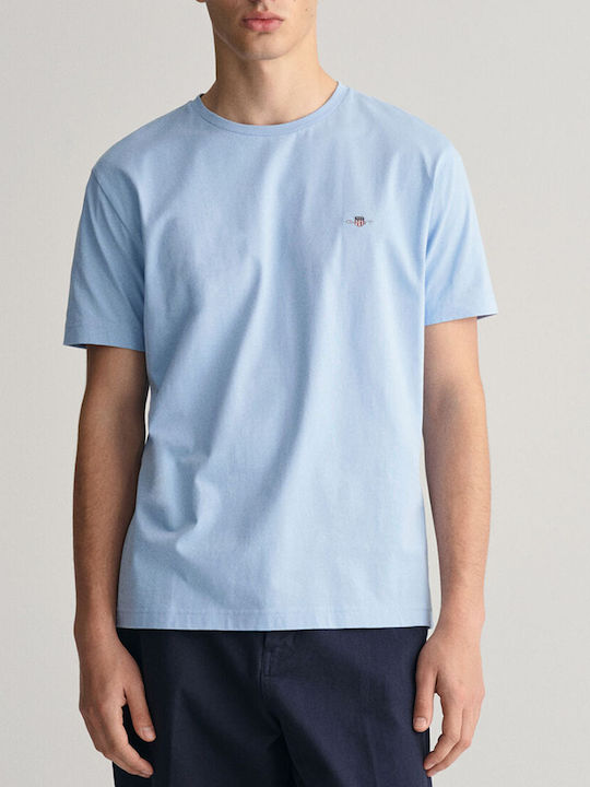 Gant Shield T-shirt Bărbătesc cu Mânecă Scurtă lightblue