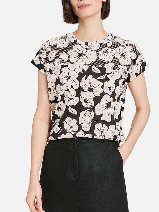 Gerry Weber Bluza de Damă din Bumbac Floral Neagră