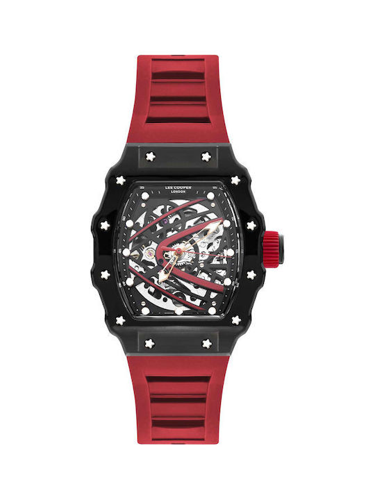 Lee Cooper Watch Automatic with Red Rubber Strap