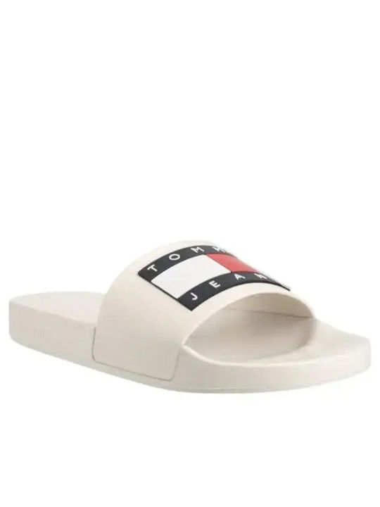 Tommy Hilfiger Ανδρικά Slides Λευκά
