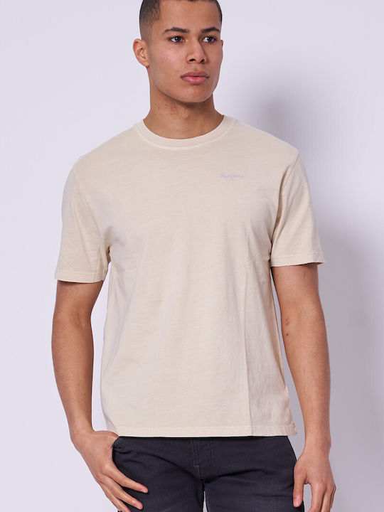 Pepe Jeans Men's Short Sleeve T-shirt Beige