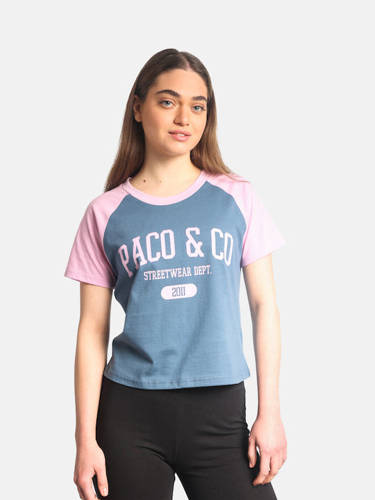 Paco & Co Damen Sommerliche Bluse Blau