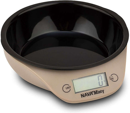Nava Misty Ψηφιακή Ζυγαριά Κουζίνας με Κάδο έως 5kg Μπεζ