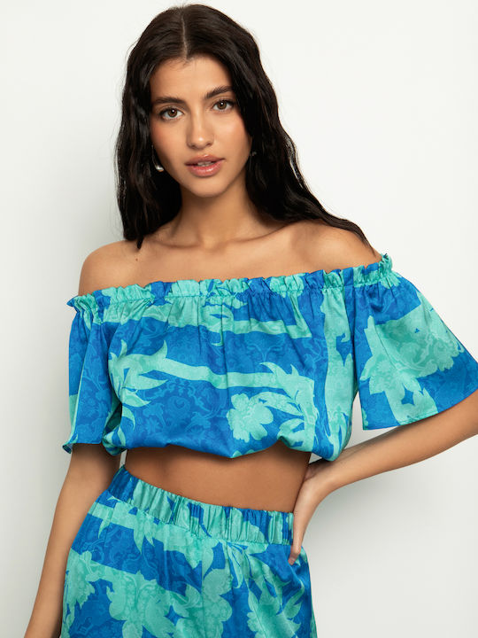 Toi&Moi Γυναικεία Μπλούζα Off-Shoulder Floral Πολύχρωμη