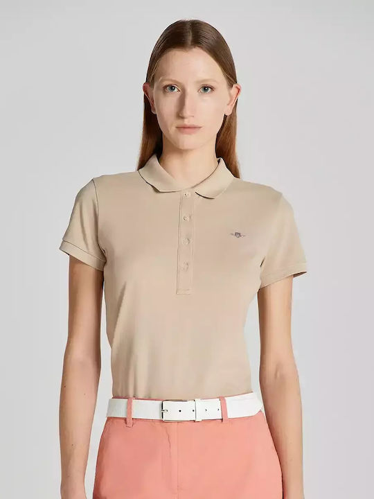 Gant Women's Polo Shirt Short Sleeve Brown