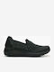 Leder Damen Loafers in Schwarz Farbe