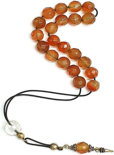 Roloi Komboloi Agate Worry Beads Brown 29cm