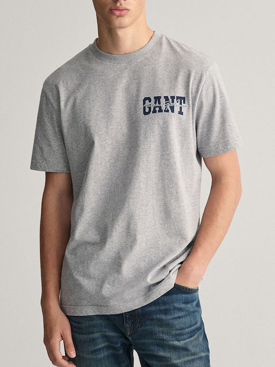 Gant Ανδρικό T-shirt Κοντομάνικο Lightgray