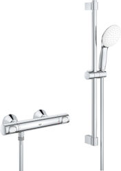 Grohe Grohtherm 500 Thermostatic Shower Mixing Faucet Complete Set Silver Grohe Grohtherm 500 Thermostatic Shower Mixing Faucet Complete Set Silver