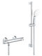 Grohe Grohtherm 500 Термостатичен Душ Миксер Пълен Комплект Сребрист