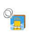 Simpsons Bart Keychain Wooden Square Mdf