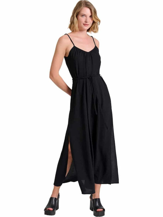 funky black dress Unique Vintage Black Tiered Sheer Midi Dress