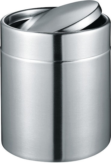 GTSA Waste Bin Made of Stainless Steel with Oscillating Silver Lid 12x12x16cm